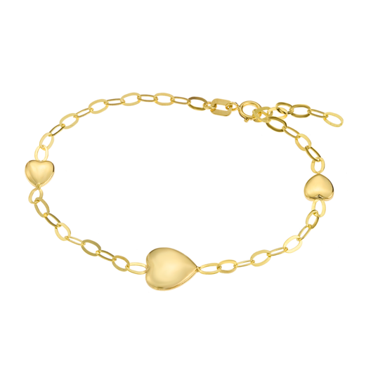 FG00030/18 PULSERA.3CORAZON.18CM 1.62gr