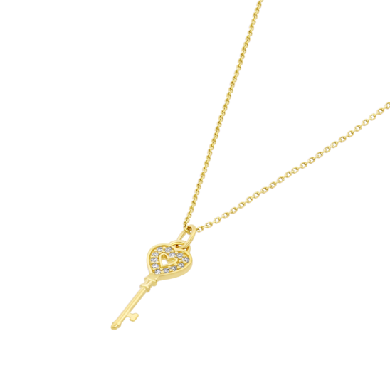 HIN00052/43 COLLAR.LLAVE.CORAZON.CIRC. 1.28gr