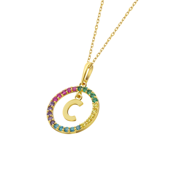 HIN00217/C COLLAR.9K.AMARI.REDNDO-13MMLETRA-C. 1.23gr