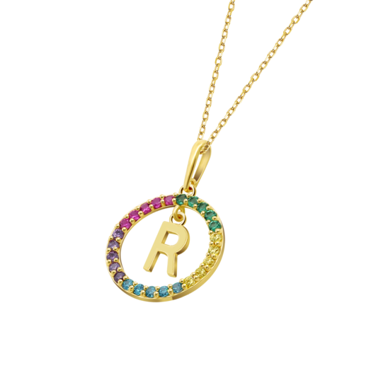 HIN00217/R COLLAR.9K.AMARI.REDNDO-13MMLETRA-R. 1.27gr