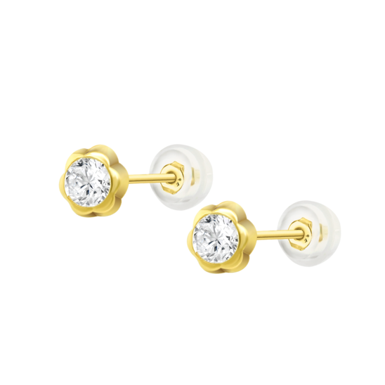 HIN00267/8 PND.SILI-ORO.FLOR-8MM.CIRC 0.4gr