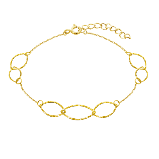 HIN00369/19 PULSERA.9K.AMARI.OVALOS-DIAMANTADOS 0.6 gr