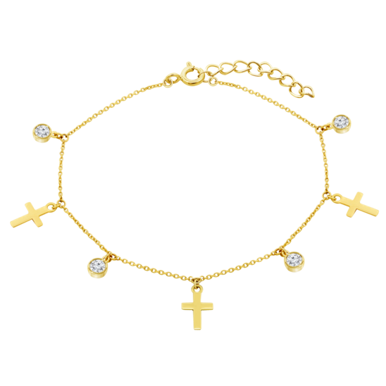 HIN00370/19 PULSERA.9K.AMARI.CRUCES.CIRC.16+3CM 1.2 gr