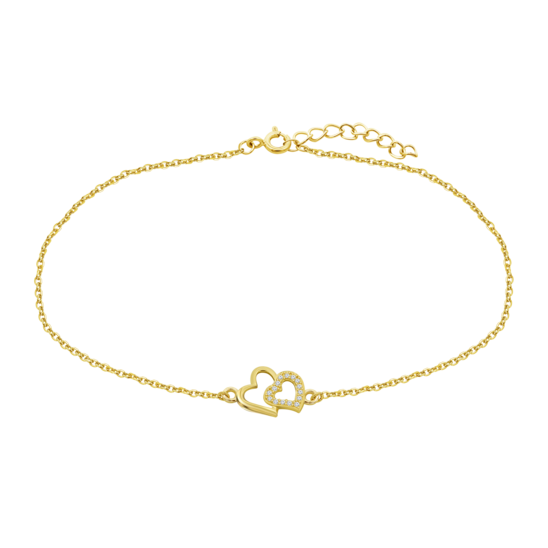 HIN00400/18 PULSERA.9K.AMARI.CORAZONES.CIRC.16+