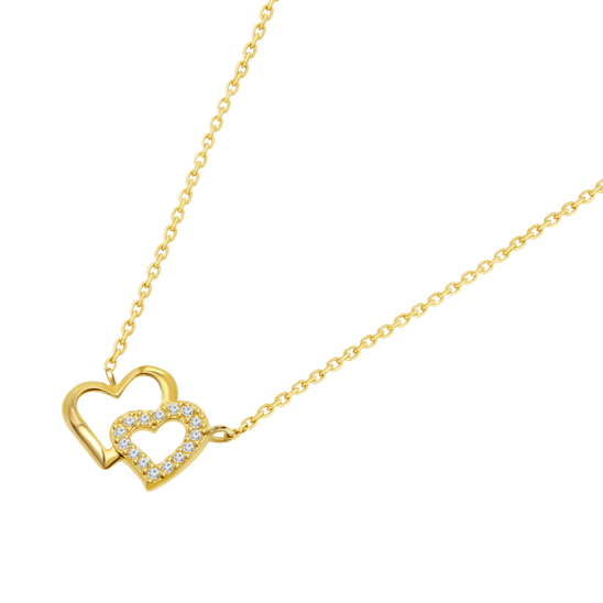 HIN00401/43 COLLAR.9K.AMARI.CORAZONES-10MM.CIRC