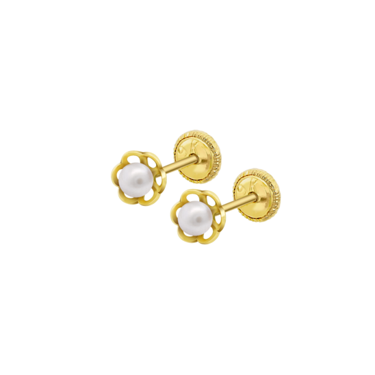 HIN00432/3 PEND.9K.FLOR PERLA.3MM 0.23gr