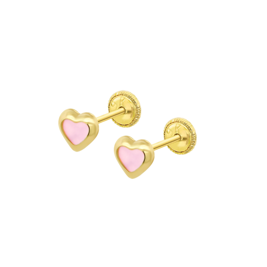 HIN00496/4 0gr PENDIENTE.NACAR.ROSA.9K.CORAZON