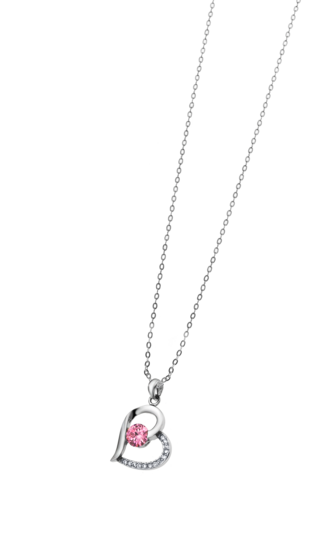 WS01243/45 COLLAR.COLG.CORAZON.CIRC-PINK.42+3C