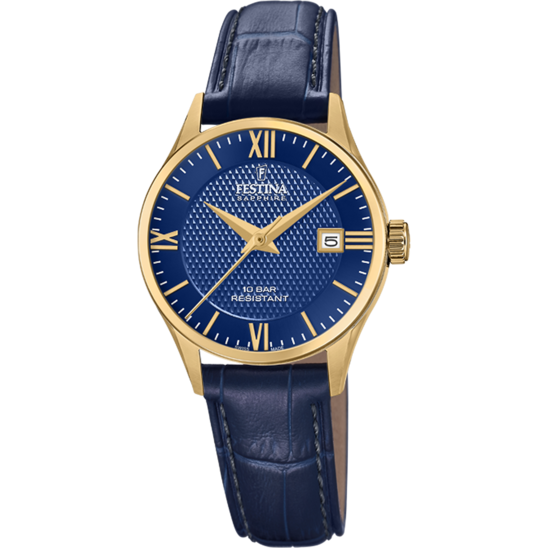 Relógio-Festina-Swiss-Made-F20011/3-Azul-Com-Correia-De-Couro