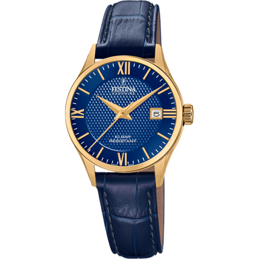 Relógio-Festina-Swiss-Made-F20011/3-Azul-Com-Correia-De-Couro