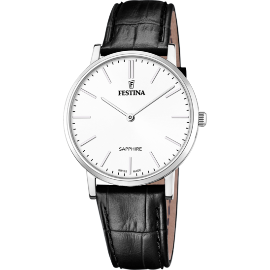 Relógio-Festina-Swiss-Made-F20012/1-Branco-Com-Correia-De-Couro