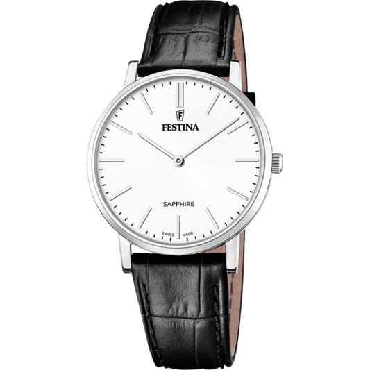 Relógio-Festina-Swiss-Made-F20012/1-Branco-Com-Correia-De-Couro