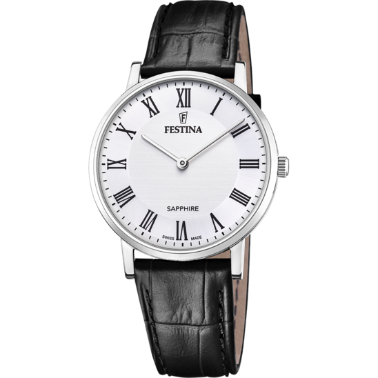 Relógio-Festina-Swiss-Made-F20012/2-Branco-Com-Correia-De-Couro