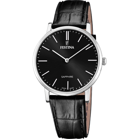 Relógio-Festina-Swiss-Made-F20012/4-Preto-Com-Correia-De-Couro