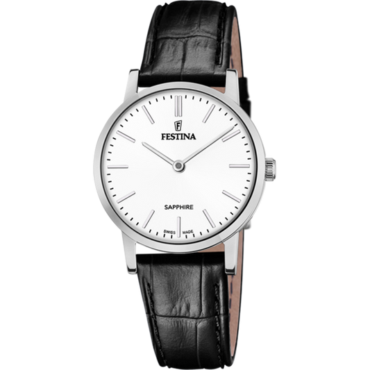 Relógio-Festina-Swiss-Made-F20013/1-Branco-Com-Correia-De-Couro