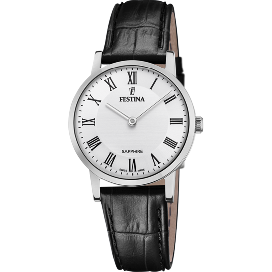 Relógio-Festina-Swiss-Made-F20013/2-Branco-Com-Correia-De-Couro