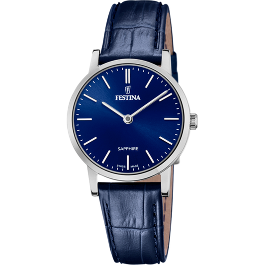 Relógio-Festina-Swiss-Made-F20013/3-Azul-Com-Correia-De-Couro