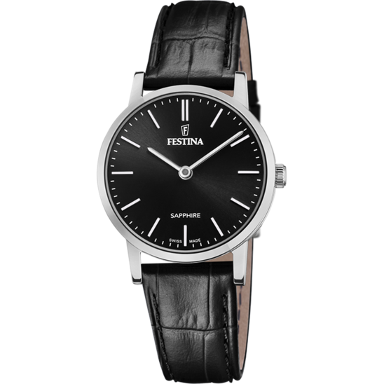 Relógio-Festina-Swiss-Made-F20013/4-Preto-Com-Correia-De-Couro