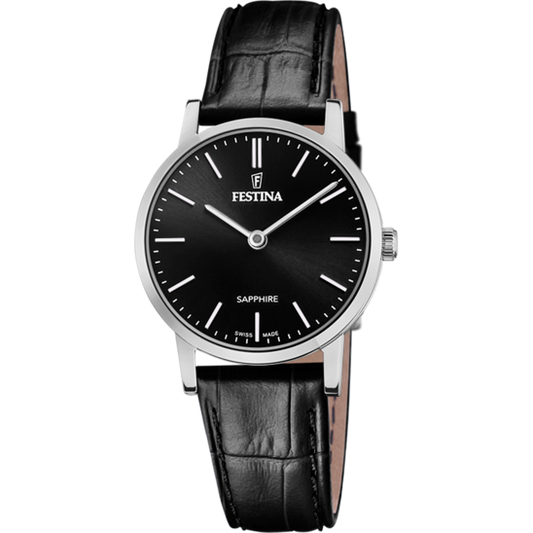 Relógio-Festina-Swiss-Made-F20013/4-Preto-Com-Correia-De-Couro