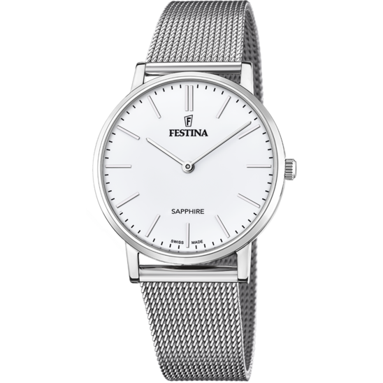 Relógio-Festina-Swiss-Made-F20014/1-Branco-Com-Correia-De-Aço