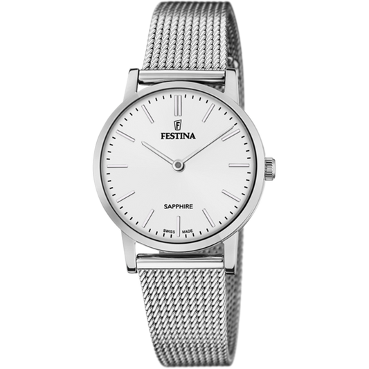 Relógio-Festina-Swiss-Made-F20015/1-Branco-Com-Correia-De-Aço