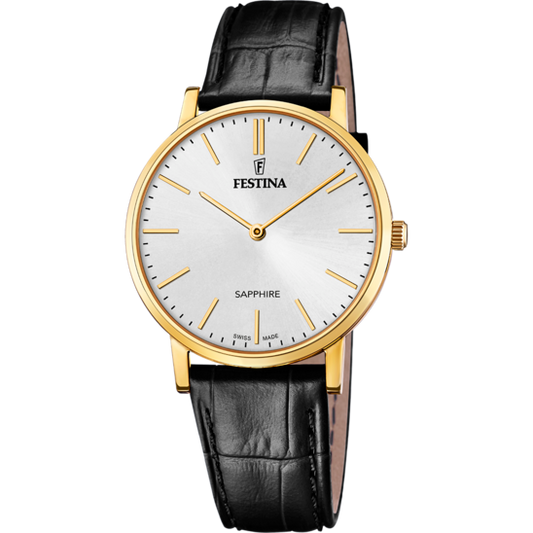 Relógio-Festina-Swiss-Made-F20016/1-Branco-Com-Correia-De-Couro