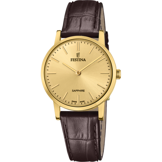 Relógio-Festina-Swiss-Made-F20017/2-Champanhe-Pulseira-De-Couro