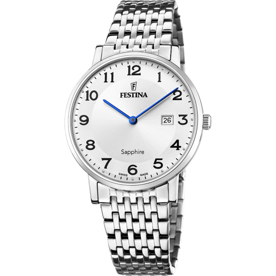 Relógio-Festina-F20018/4-Prata-Cinza-Pulsera-De-316l-De-Aço-Inoxidável