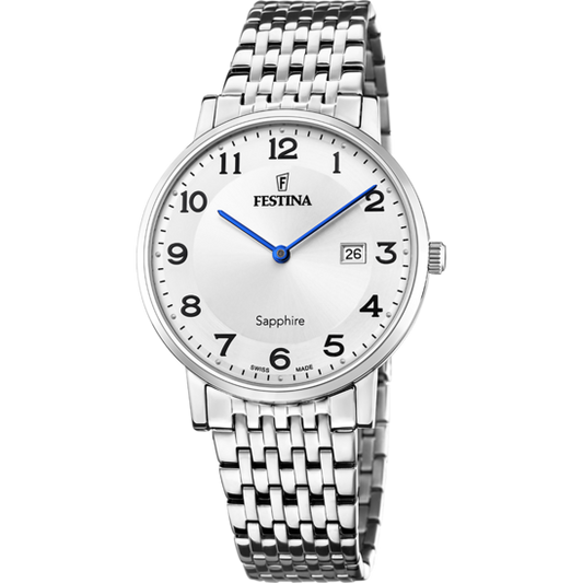 Relógio-Festina-F20018/4-Prata-Cinza-Pulsera-De-316l-De-Aço-Inoxidável