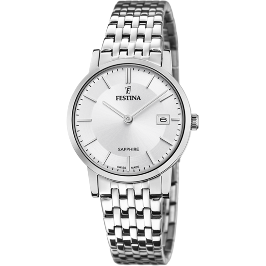 Relógio-Festina-Swiss-Made-F20019/1-Prateado-Com-Correia-De-Aço