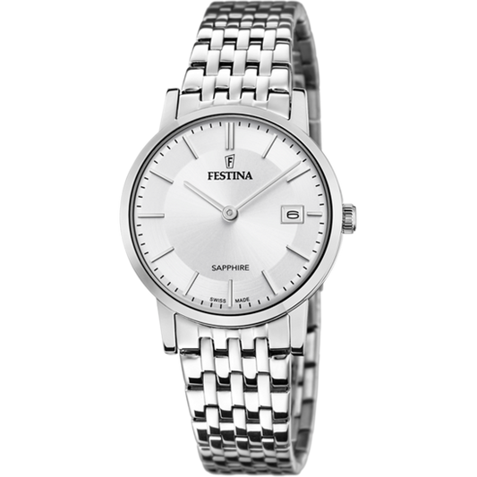 Relógio-Festina-Swiss-Made-F20019/1-Prateado-Com-Correia-De-Aço