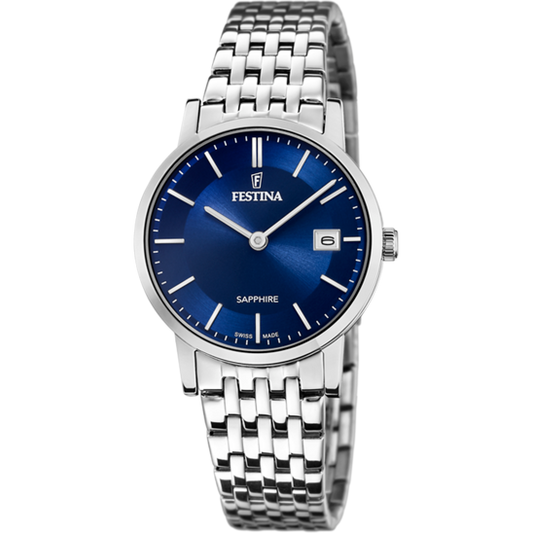 Relógio-Festina-Swiss-Made-F20019/2-Azul-Com-Correia-De-Aço