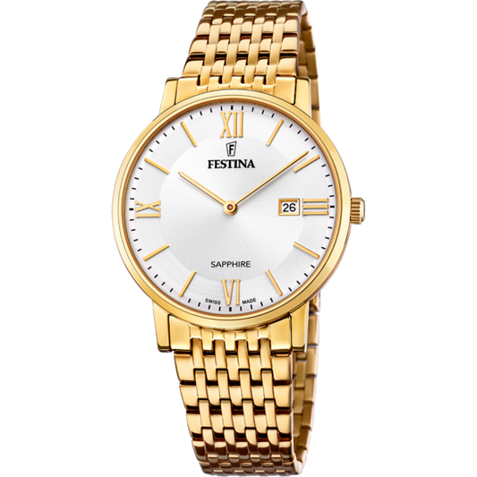 Relógio-Festina-Swiss-Made-F20020/1-Prateado-Com-Correia-De-Aço