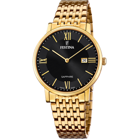 Relógio-Festina-Swiss-Made-F20020/3-Preto-Com-Correia-De-Aço