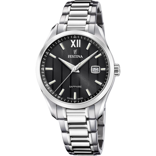 Relógio-Festina-Swiss-Swiss-Made-F20026/4-Preto-Pulsera-De-316l-De-Aço-Inoxidável