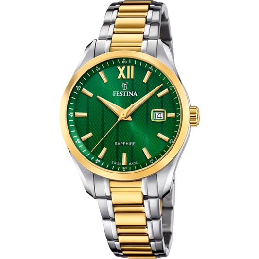 Relógio-Festina-Swiss-Swiss-Made-F20027/3-Verde-Pulsera-De-316l-De-Aço-Inoxidável