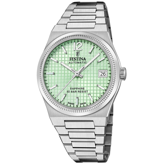 Relógio Festina Swiss F20029/3 Verde Claro Pulsera De 316l De Aço Inoxidável Senhora