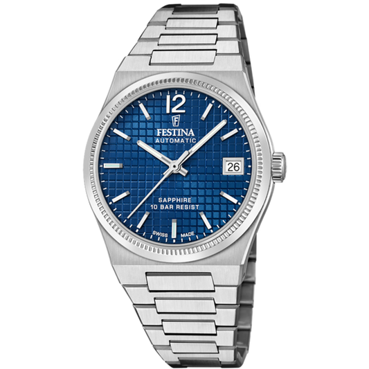 Relógio Festina Swiss F20029/4 Azul Pulsera De 316l De Aço Inoxidável Senhora