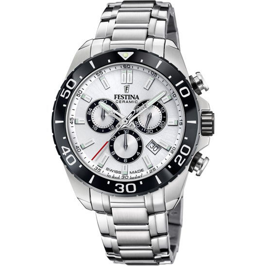 Relógio-Festina-Swiss-Made-F20042/1-Branco-Pulsera-De-316l-De-Aço-Inoxidável