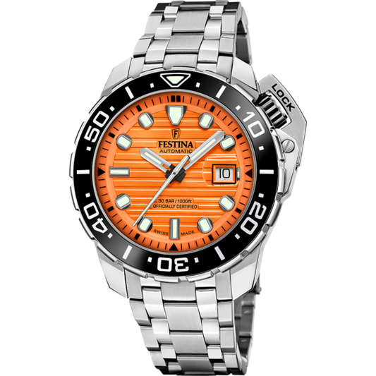 Relógio festina swiss f20043/3 laranja homem