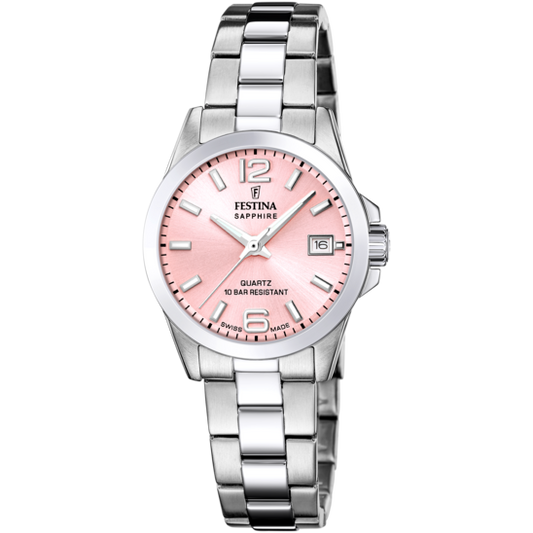 Relógio festina swiss made f20049/3 rosa mulher