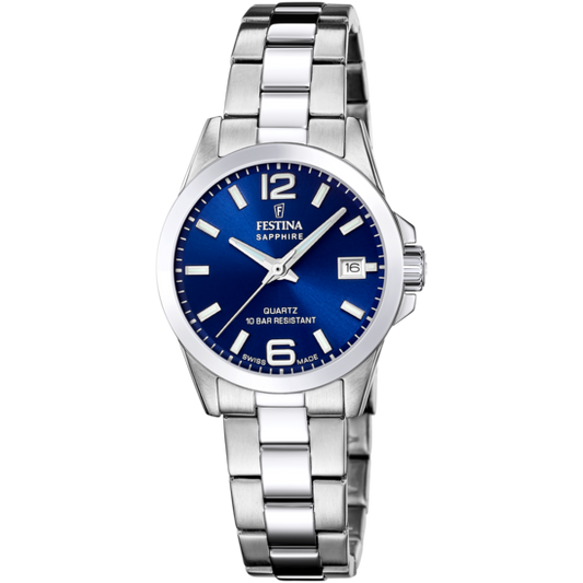 Relógio festina swiss made f20049/5 azul mulher