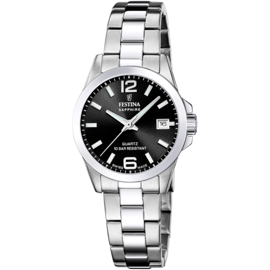 Relógio festina swiss made f20049/6 preto mulher