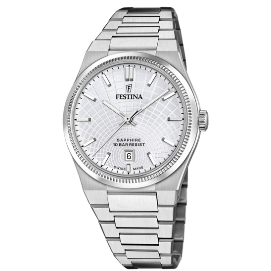 Relógio festina swiss made f20051/1 prata cinza homem