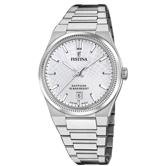 Relógio festina swiss made f20051/1 prata cinza homem