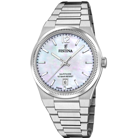 Relógio festina swiss made f20052/1 bege mulher