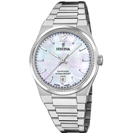 Relógio festina swiss made f20052/1 bege mulher