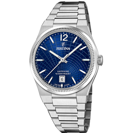 Relógio festina swiss made f20052/7 azul mulher