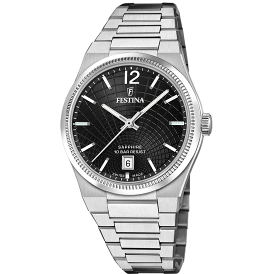 Relógio festina swiss made f20052/8 preto mulher