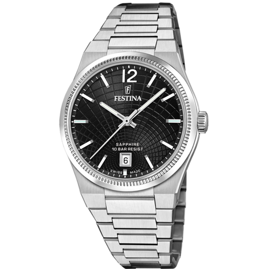 Relógio festina swiss made f20052/8 preto mulher